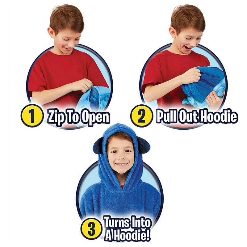 Plushjama™ - Kids Snuggle Blanket Hoodie